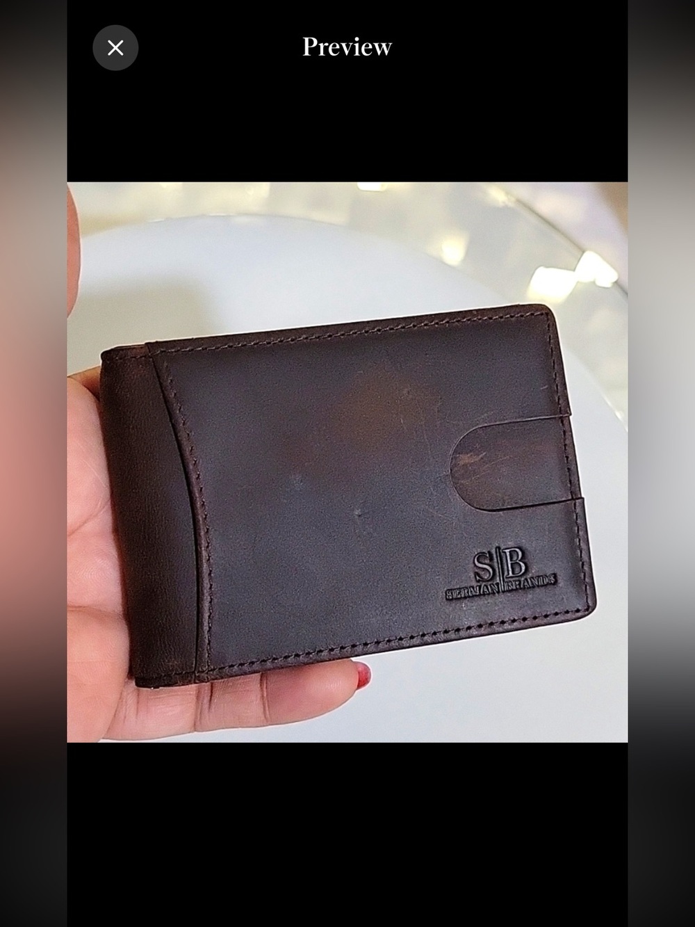 SERMAN BRANDS- Wallets for‎ Men Slim Mens leather RFID Blocking Minimalist Card